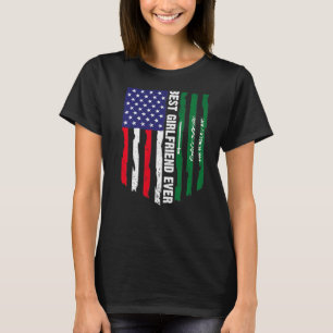 Usa Flag & Saudi Arabia Flag Best Girlfriend Ever T-Shirt