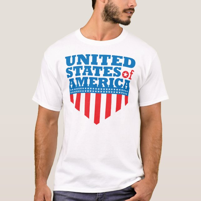 USA Flag Shield - 02 T-Shirt (Front)