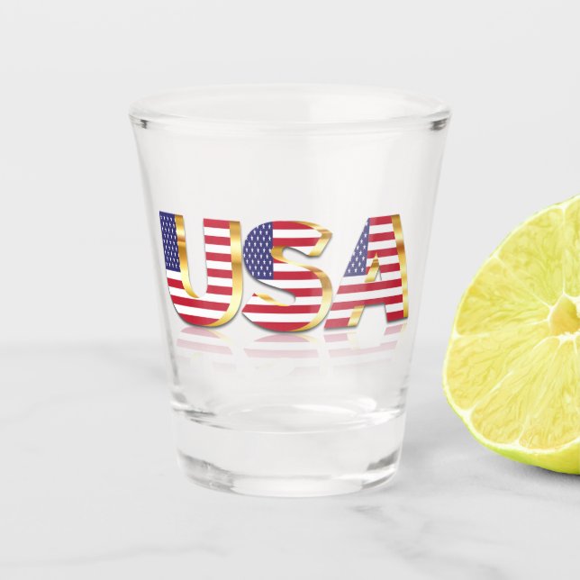 USA Flag Shot Glass Gift (Front)