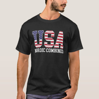 USA Flag Skier - American USA Nordic Combined T-Shirt