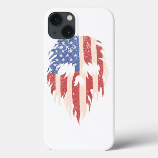 USA Flag Skull Beard | Distressed Patriotic Design iPhone 13 Case