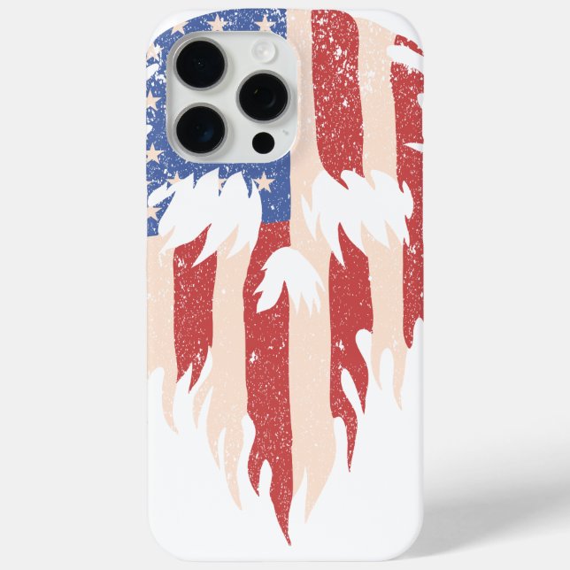 USA Flag Skull Beard | Distressed Patriotic Design Case-Mate iPhone Case (Back)