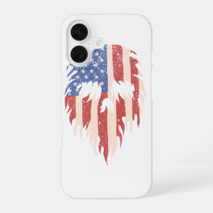 USA Flag Skull Beard   Distressed Patriotic Design iPhone 16 Case