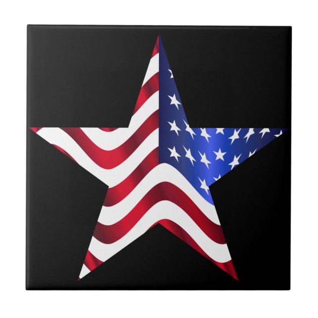 Usa Flag  Small (4.25" x 4.25") Ceramic Photo Tile (Front)