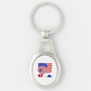 USA Flag Soccer Ball Keychain