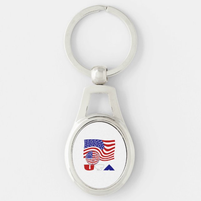 USA Flag Soccer Ball Keychain (Front)