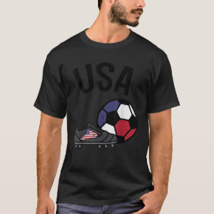 USA Flag Soccer Ball Shoes Football Fan Men Women  T-Shirt
