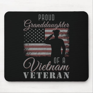 Usa Flag Soldier Proud Granddaughter Of A Vietnam Mouse Pad