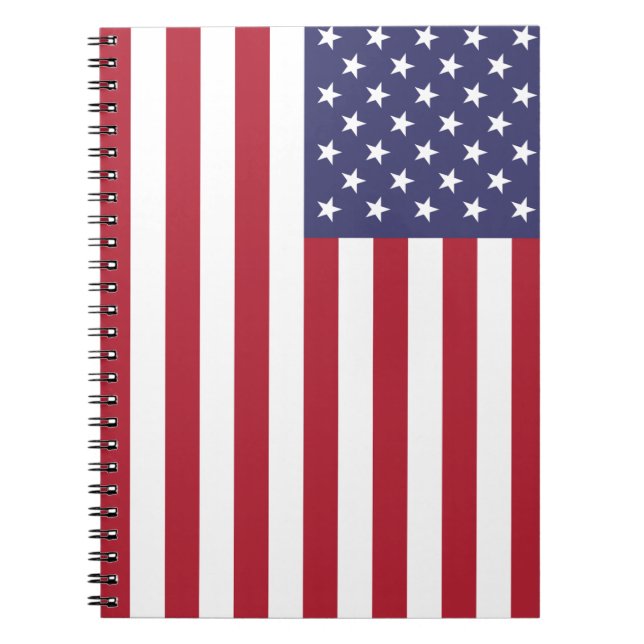 USA Flag Spiral Carnet Dairy Journal For School (Devant)