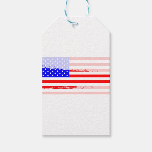 USA Flag Splash Gift Tags (Front)