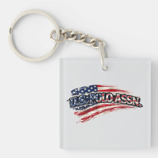 USA Flag Square Keychain