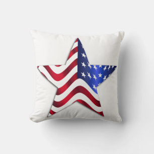 Usa Flag Star Throw Pillow