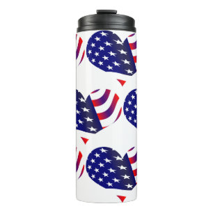 USA Flag Stars Stripes Patriotic Personalize Thermal Tumbler