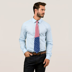 USA Flag Stars & Stripes Red White and Blue Tie
