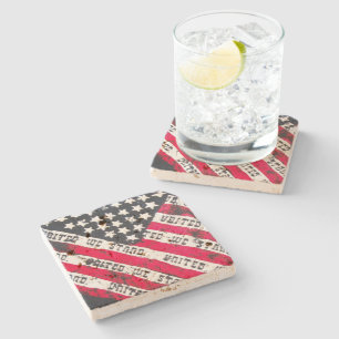USA Flag Stone Coaster