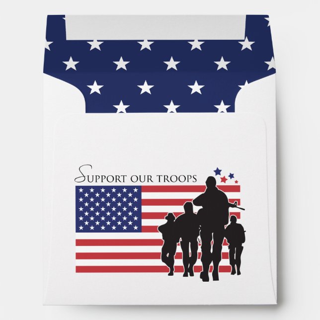 USA Flag - Support Our Troops Envelopes (Back (Bottom))