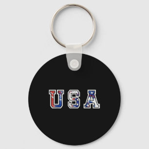 Usa Flag Tee Shirt For Women 4th Of July Memorial Keychain
