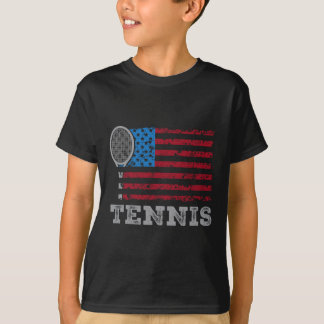 Usa Flag Tennis Mens Womens Us Tennis Lover Team S T-Shirt