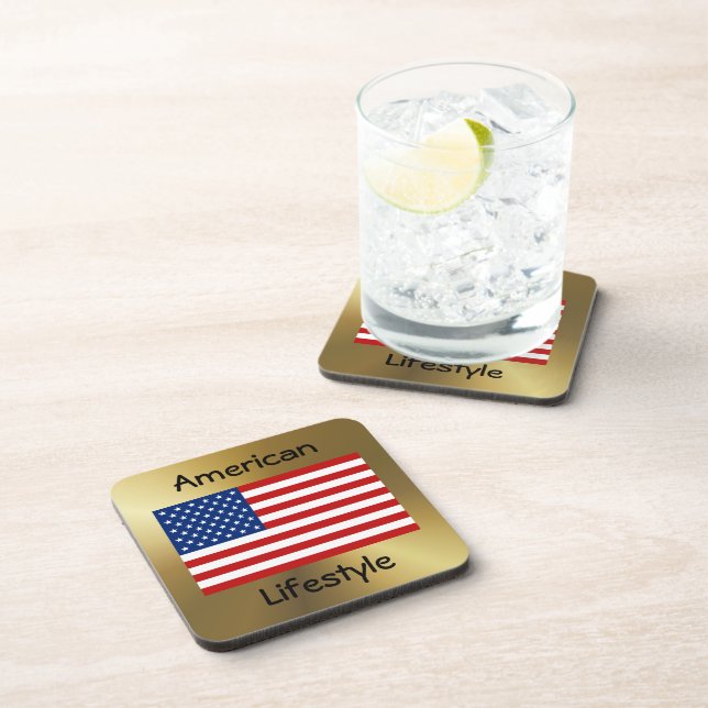 USA Flag+Text Coaster (Right Side)