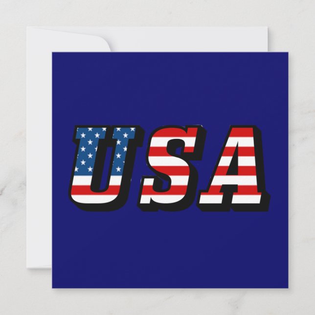 USA Flag Text Invitation (Front)