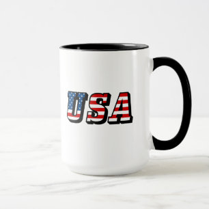 USA Flag Text Mug
