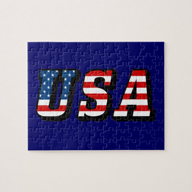 USA Flag Text Puzzle (Horizontal)