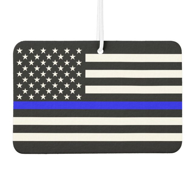 USA Flag The Thin Blue Line Theme Air Freshener (Front)