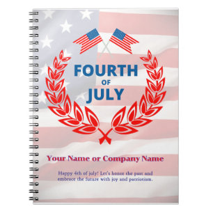 USA Flag Theme Corporate Office Custom 4th of July Notebook