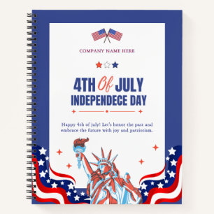 USA Flag Theme Corporate Office Custom 4th of July Notebook
