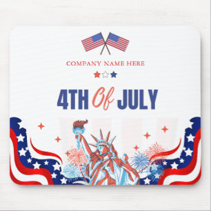 USA Flag Theme Custom 4th of July Business Mouse Pad