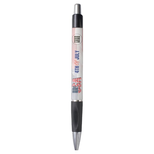 USA Flag Theme Promotional Custom 4th of July Pen (Front Vertical)