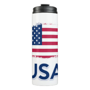 USA Flag Thermal Tumbler