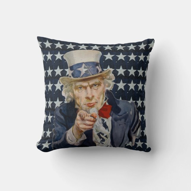 USA Flag Throw Pillow (Front)