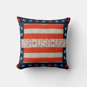 USA Flag Throw Pillow