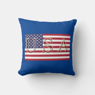 USA Flag Throw Pillow