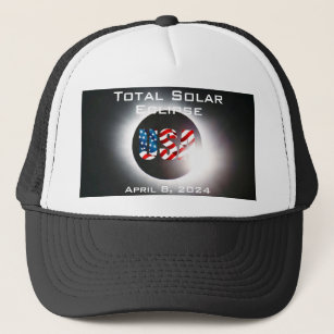 USA FLAG Total solar eclipse April 8, 2024 Trucker Hat