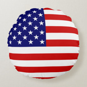 USA Flag tpcnt Round Pillow