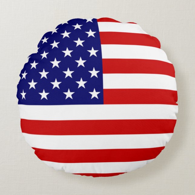 USA Flag tpcnt Round Pillow (Front)