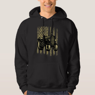 USA Flag Tractors     Farming   Farmers Vintage Hoodie