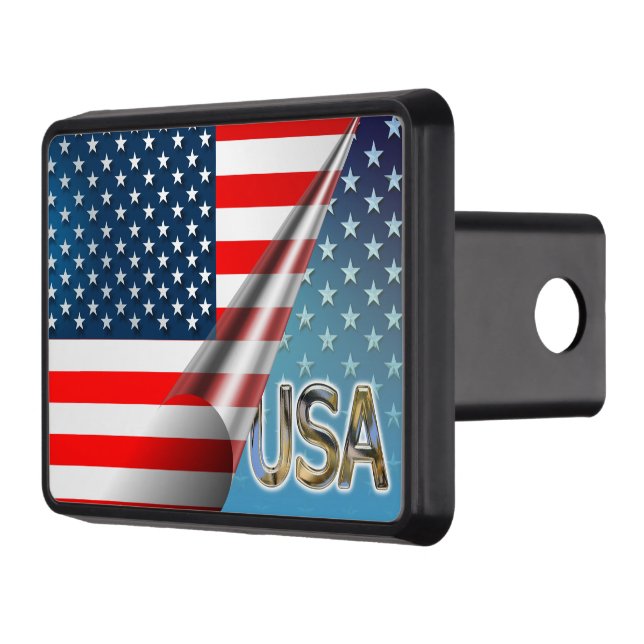 USA Flag Trailer Hitch Cover (Left)