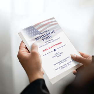 USA Flag | Transparent Gradation | Classy White Invitation