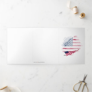 USA flag Tri-Fold Card