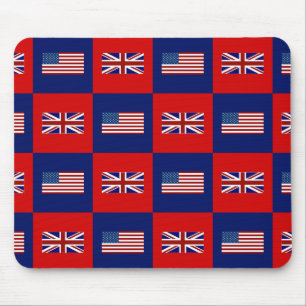 USA Flag & UK Flag Pattern Mouse Pad