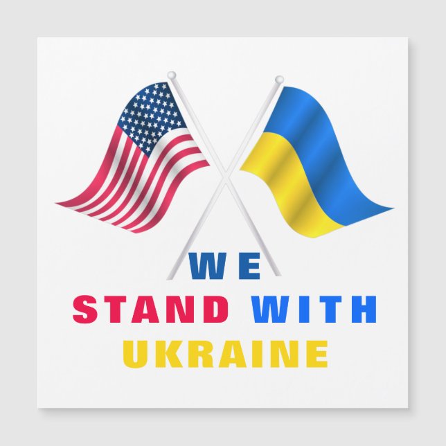 USA Flag - Ukrainian Flag - We Stand With Ukraine  (Front)