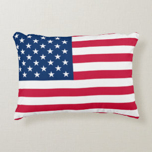 USA Flag - United States of America - Patriotic Accent Pillow