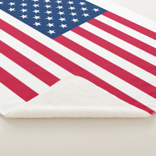 USA Flag - United States of America - Patriotic Sherpa Blanket