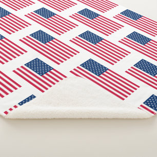 USA Flag - United States of America - Patriotic - Sherpa Blanket