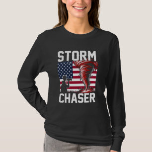USA Flag United States Tornado Chaser Meteorologis T-Shirt