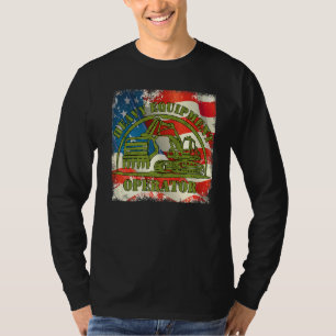 Usa Flag Us Heavy Equipment Excavator Operator  Vi T-Shirt