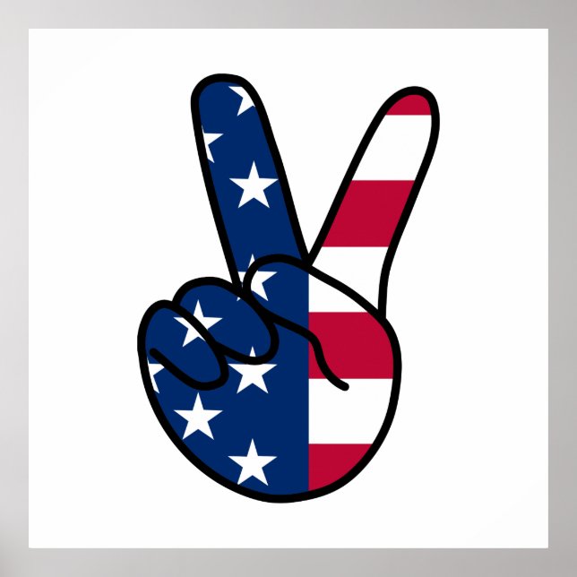 USA Flag V Sign (Front)